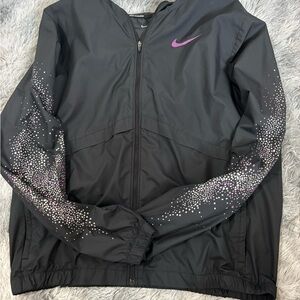 Nike Women's Gray Utility Jacket with Purple Details